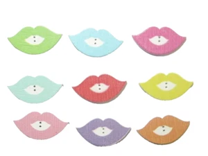 Holzknöpfe Mund mixKnopf 34 x 18 mm Knopf Nähen Stricken Knöpfe aus Holz - Bild 1 von 1