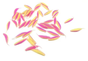 50 X Witty Tail Worms cebos de goma suave Drop Shot equipo jigging percha chub trucha  - Imagen 1 de 14