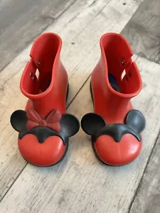 Mini Melissa X Disney Minnie Mouse Baby Girl Boots Red Ears Sugar 10 - Picture 1 of 9