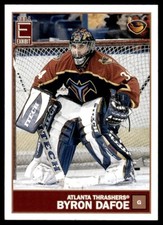 2003-04 Pacific Exhibit Blue Backs Byron Dafoe 007/275 Atlanta Thrashers #8