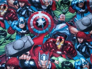 100% Baumwollstoff, Marvel Comics Superhelden, halber Yard - Bild 1 von 1
