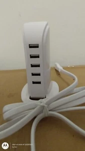 5 USB Port Device Charger With Wall Plug Included - Picture 1 of 4