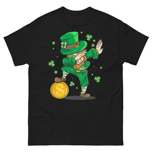St Patricks Day Dabbing Leprechaun Irish Boy Kids Men Funny T-Shirt - Picture 1 of 15