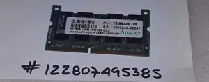 512MB SDR SD SDRAM  PC PC133 133 CL3 144PIN  DUAL RANK  2RX8  32X8 NON-ECC  - Picture 1 of 1