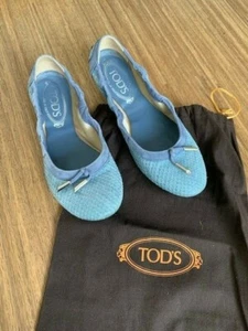 * Tod´s * Ballerinas Noppen Schlange blau 37,5 NP 390,- TODS - Bild 1 von 6