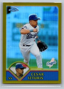 2003 Topps Chrome #28 Cesar Izturis 39/449 Gold Refractors MrMt-Mint