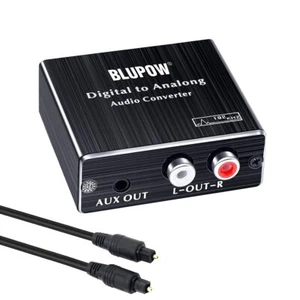 BLUPOW DAC Digital Analog Converter Optical/Coaxial Input → RCA+3.5mm Stereo Out - Picture 1 of 7