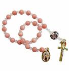 Saint Therese Of The Little Flower Cherry Chaplet With Gold Plated Cross And Hc