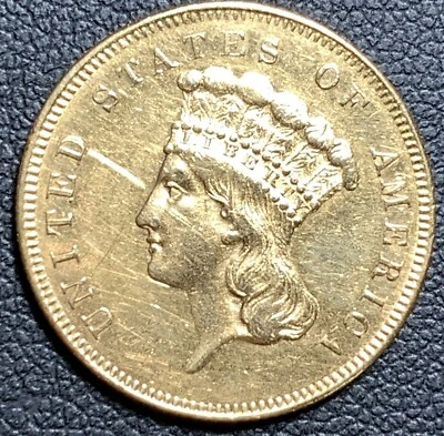 1857-P $3 THREE DOLLAR GOLD PRINCESS "RARE DATE" - Image 1 of 3