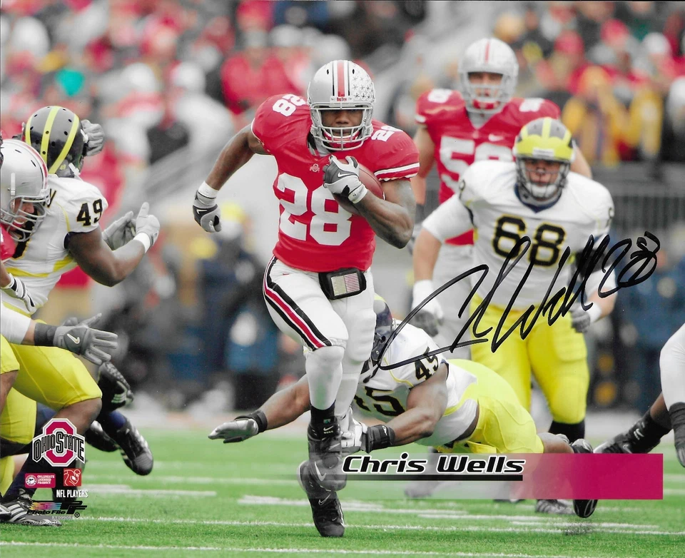 Fotografia autografada 8x10" do estado de Ohio Chris Wells - Imagem 1 de 1