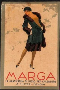 Lib742 - POSTAL PUBLICITARIA ITALIANA ILUSTRADA VINTAGE - MARGA Pulidor de zapatos - Imagen 1 de 1