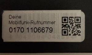 Congstar Prepaid SIM Karte 0170 Telekom D1_110 Rufnummer - Bild 1 von 2