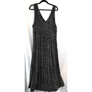 Isabel Maternity Black White Print Maxi Dress Sleeveless Tiered XXL - Picture 1 of 6