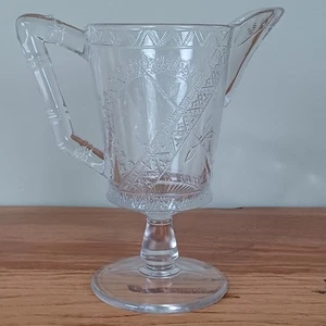Antique Richards & Hartley Glass 1870's Grace Pitcher Creamer Goblet Oriental 6" - Picture 1 of 8