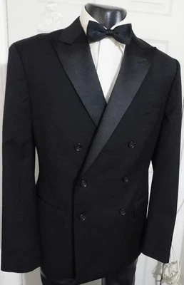 CHAQUETA ESMOQUIN LANA DOBLE BOTONADURA NEGRA TALLA 42R J CREW LUDLOW SLIM Foto 1 de 4