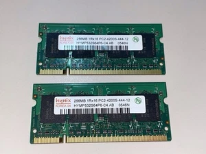 Hynix Laptop Memory (2 X 256MB) 1RX16 PC2-4200S-444-12 SODIMM (Total 512MB) - Picture 1 of 7