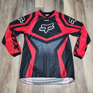 Fox Racing Jersey Mens Size Medium Motocross Long Sleeve Logo Red Black Gray - Bild 1 von 7