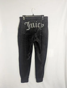 Juicy Couture OG Big Bling Velour Samt Trainingshose Damen Größe M schwarz Y2K - Bild 1 von 7