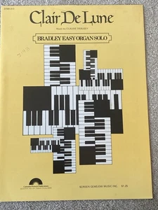 1973 CLAIR DE LUNE Sheet Music EASY ORGAN SOLO by Claude Debussy - Picture 1 of 10