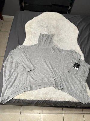 Nuevo Poncho Suéter Simply Vera Mujer Gris Mangas Actualizado Coll Petite L/XL Foto 1 de 4