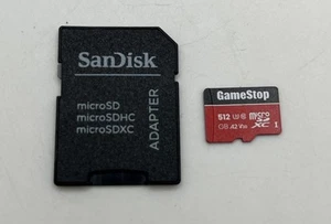 GameStop 512GB U3 Micro SD Card with Adapter. - Zdjęcie 1 z 3