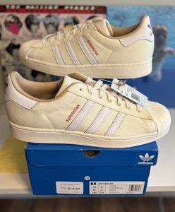 Adidas Men's Superstar Sneakers Original Grade A Cream Off White Size 10 New NIB - Picture 1 of 7