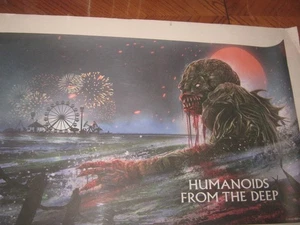 HORROR BUNTES KUNSTWERK FILMPOSTER HUMANOIDE AUS DER TIEFE - Bild 1 von 1