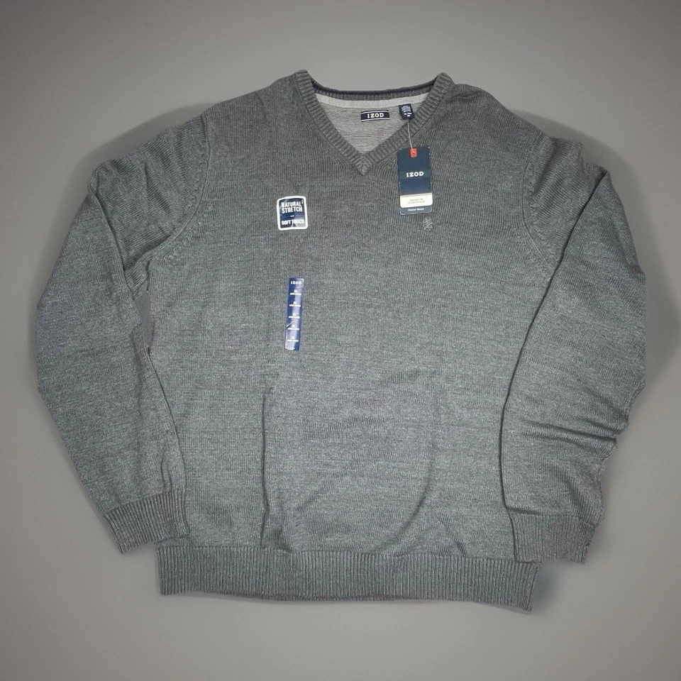 ( ) IZOD sz XL Natural Stretch Soft Touch Long Sleeve Knit Sweater I14