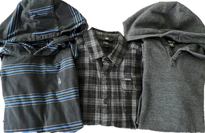 Volcom Youth Mixed Lot Long Sleeve Flannel & Pullovers - Size Large - Picture 1 of 10