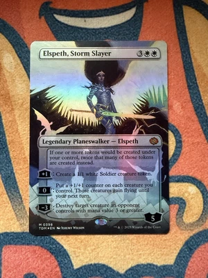 MTG - [FOIL] Elspeth, Storm Slayer (Borderless) - Tarkir: Dragonstorm - Image 1 of 3