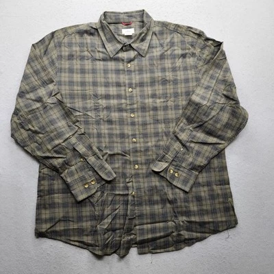 Camisa Dockers Para Hombre Talla XL Azul Marino Oliva A Cuadros Manga Larga Con Botones Foto 1 de 4