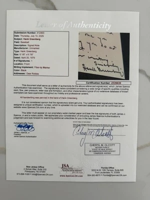 Hank Greenberg Early 1940s Scrapbook & handwritten letter authenticated by JSA - Image 1 of 4