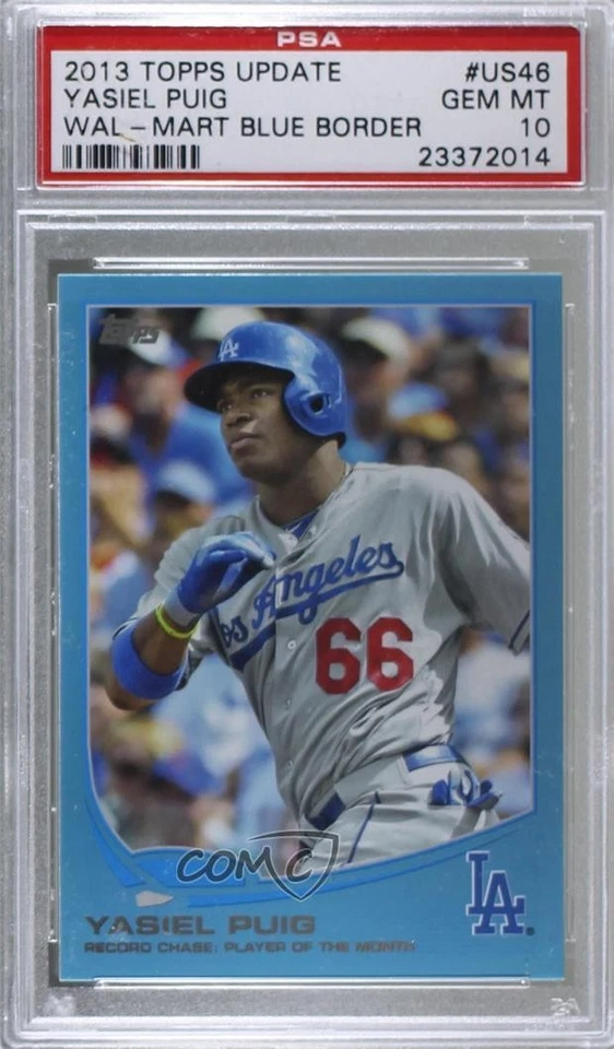 2013 Topps Update Checklist Wal-Mart Blue Yasiel Puig PSA 10 GEM MT Rookie RC - Image 1 of 2