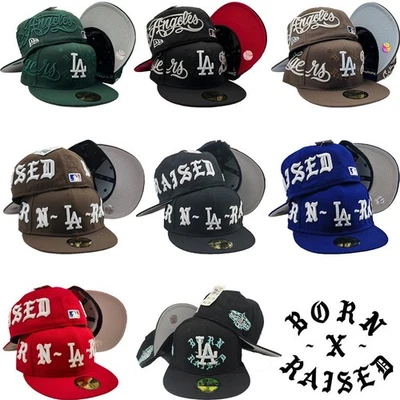 Born x Raised LA Cap Los Angeles Dodgers Fitted 59fifty New MLB Era Baseball Hat