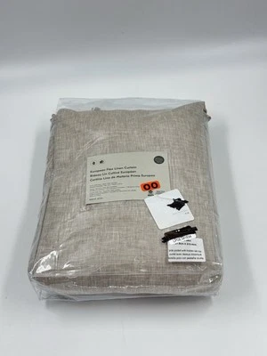 Nueva cortina West Elm European lino lino BLACKOUT 48x84, lino oscuro Foto 1 de 4
