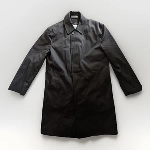 Abrigo largo negro de teflón aislante Murphy & Hartelius Lawrence para hombre talla 38R nuevo sin etiquetas - Imagen 1 de 17