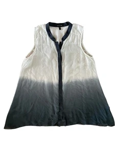 Eileen Fisher Silk Ombre Tunic Top Size S Black White Sleeveless Quiet Luxury - Picture 1 of 12