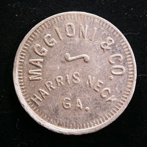 SELTENE Georgia Fischereimarke - Maggioni & Co. (Austern), 1¢, Harris Neck, Ga. - Bild 1 von 2