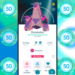 Dynamax Duraludon Level 50 + 3 Moves | Pokemon Trade Go - Bild 1 von 1
