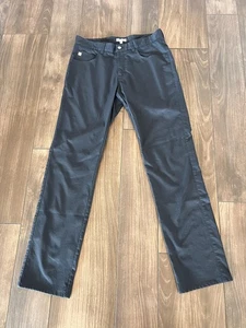 Pantalones Peter Millar Para Hombre 33x34 Negros Pierna Recta Informales Chinos Calce Clásico Golf - Imagen 1 de 5