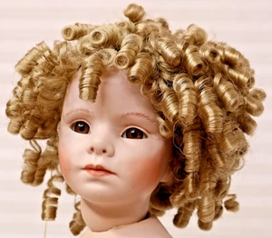 Doll Wig Size 12-13 Sue Dark Blonde Riglette Curls Monique Collection Modacrylic - Picture 1 of 5