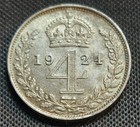 1924 GEORGE V MAUNDY FOURPENCE WE GRADE ABOUT UNCIRCULATED MA05