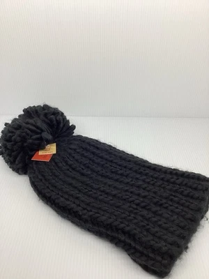 Sombrero negro alto suave tejido a mano con pompón Mossimo Foto 1 de 3