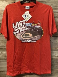 Maglietta vintage 2005 St Louis Cardinals Baseball finale stagione Med Busch MLB NUOVA - Foto 1 di 5