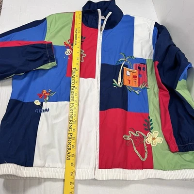 Vintage Koret Jacket Size XL Francisca Colorblock Embroidered Full Zip Momcore - Image 1 of 4