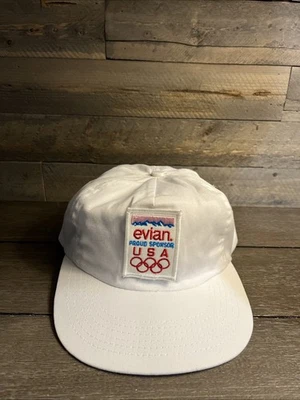 Винтажная бейсболка 90-х Evian USA Olympics кепка белая один размер бейсболка регулируемая - Изображение 1 из 4