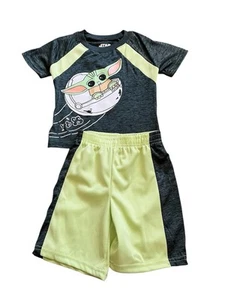 Star Wars Baby Yoda Toddler Boy Graphic Athletic Outfit Size 4 New - Picture 1 of 2