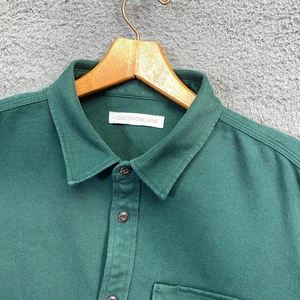 Outerknown Herren Hemd L grün schwer Bio Baumwolle Twill Knopfleiste - Bild 1 von 21