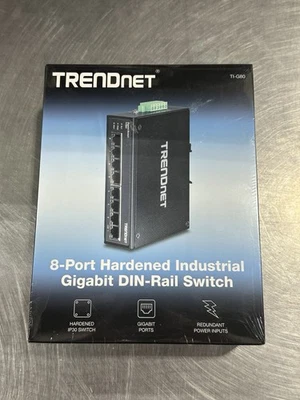 Trendnet 8-port Hardened Industrial Gigabit Poe+ Din-rail Switch - 8 Ports - - Image 1 of 4