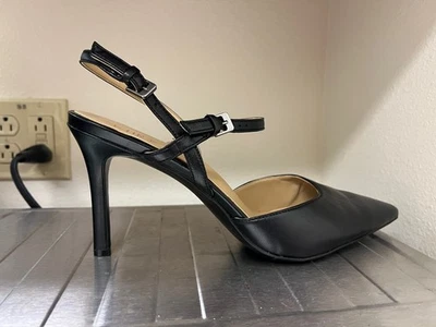 Zapatos de salón NATURALIZER (Adalyn) cuero negro correa al tobillo talla 12 M Foto 1 de 4